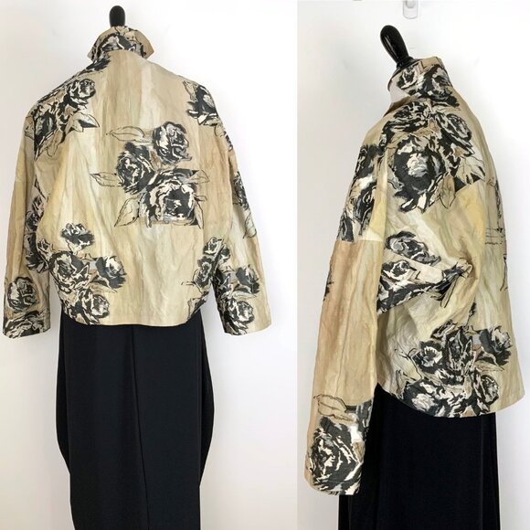 Annette Gortz Germany Art-to-Wear Textured Floral Sculptural Jacket Medium - Picture 11 of 16